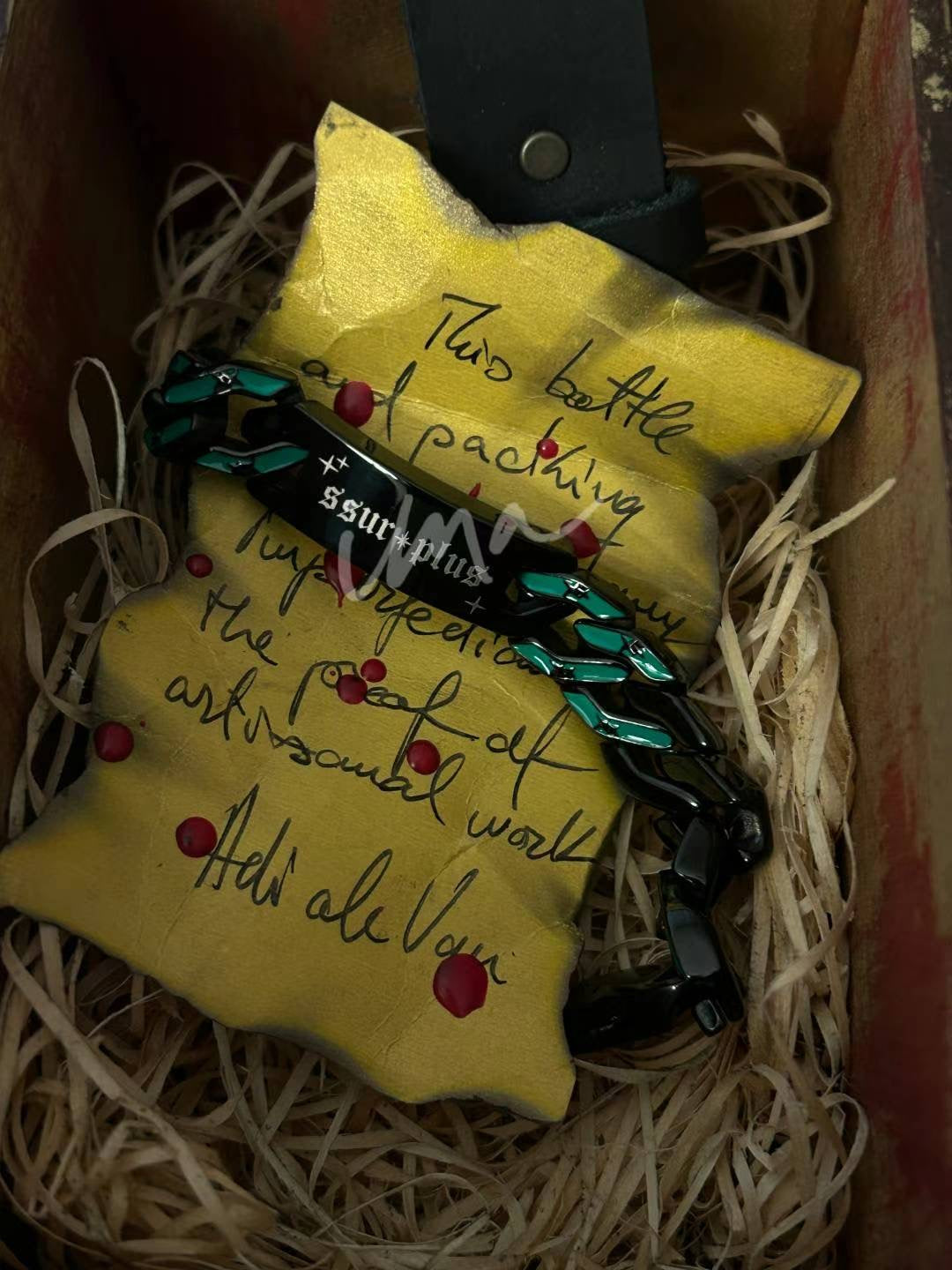 Dark green Cuban chain bracelet