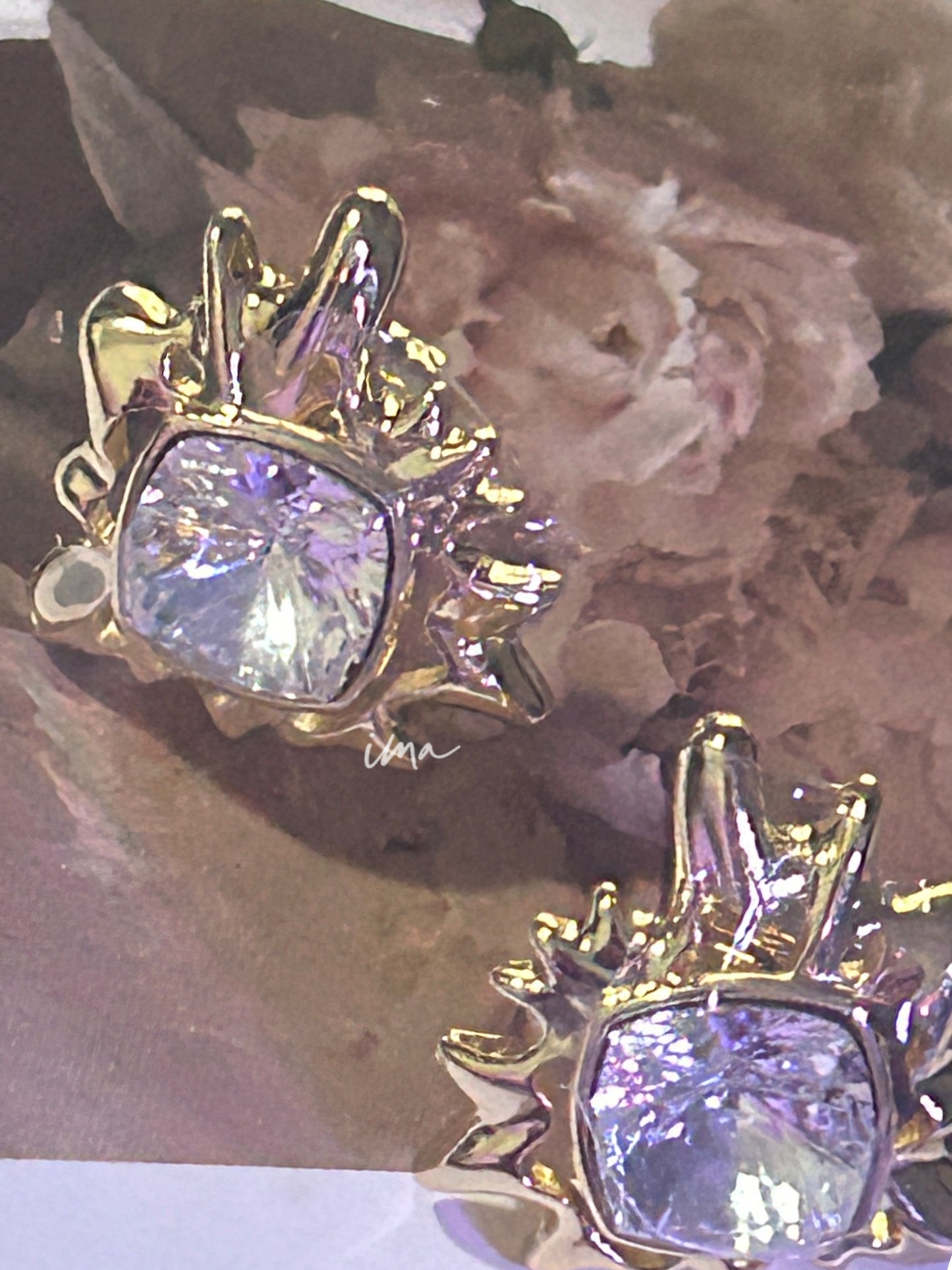 Sunstone stud earrings