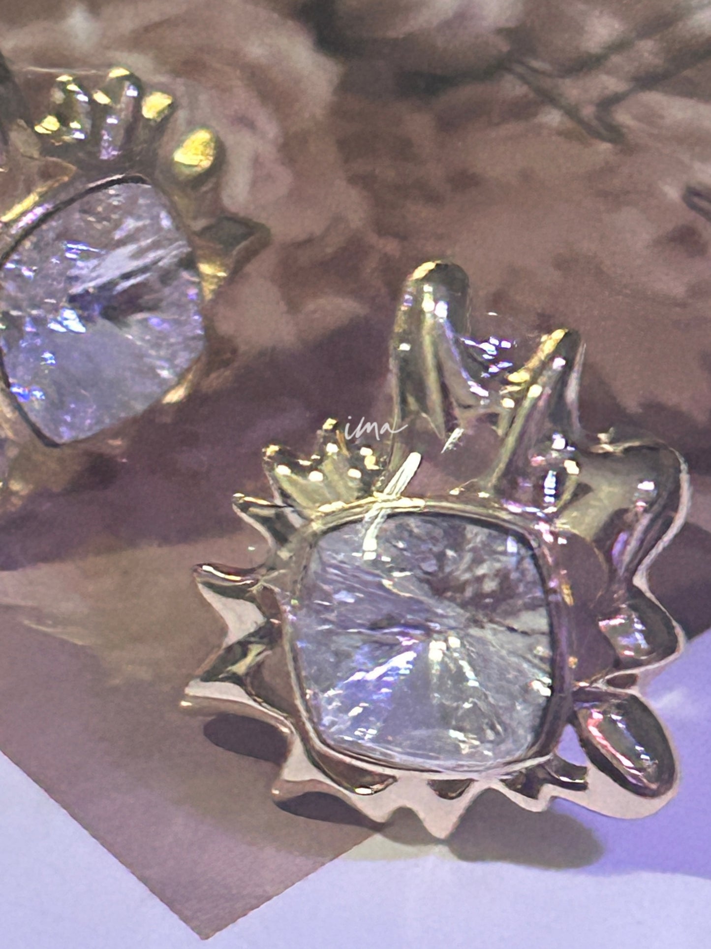 Sunstone stud earrings