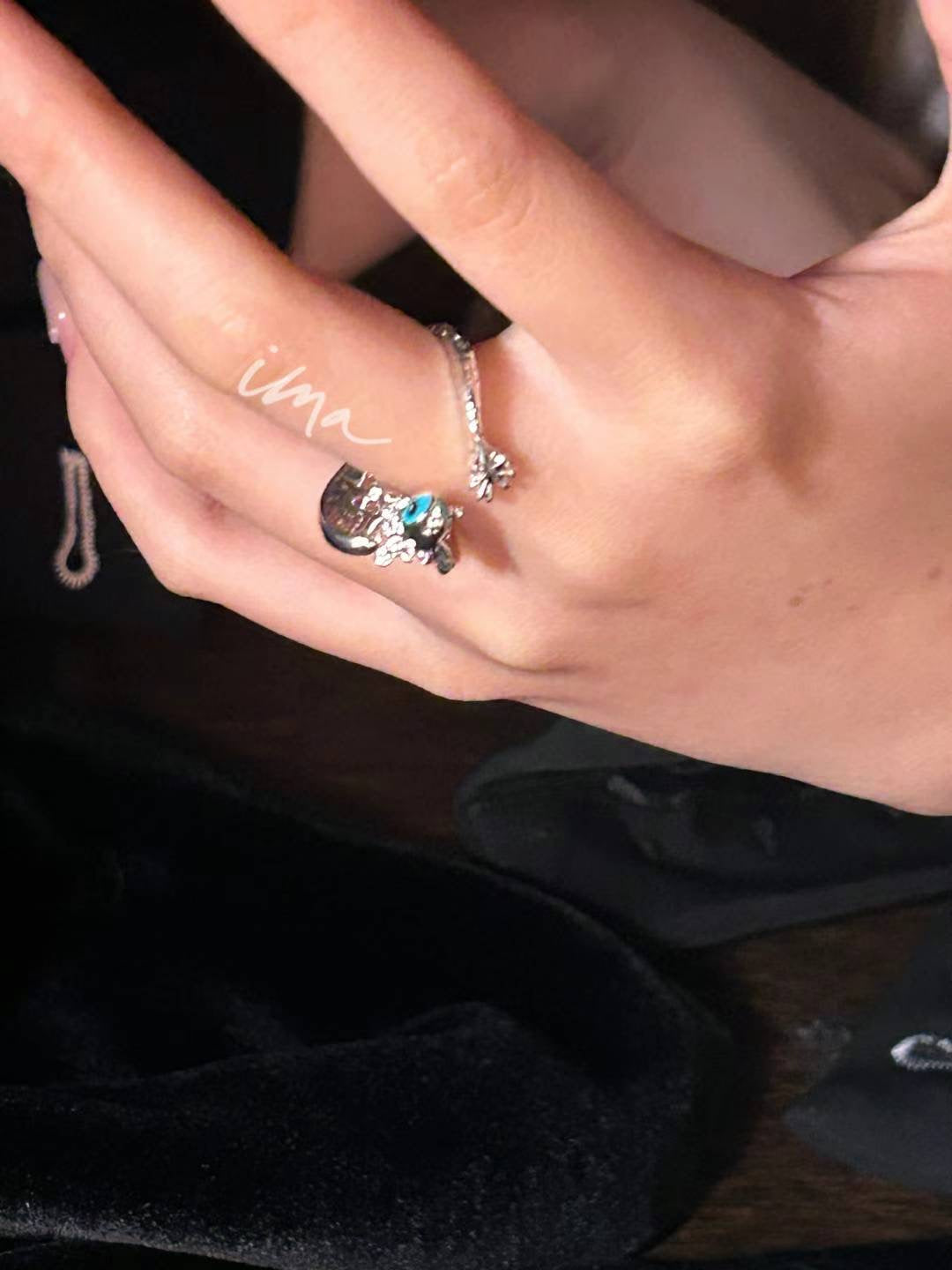 The cute little green dragon ring