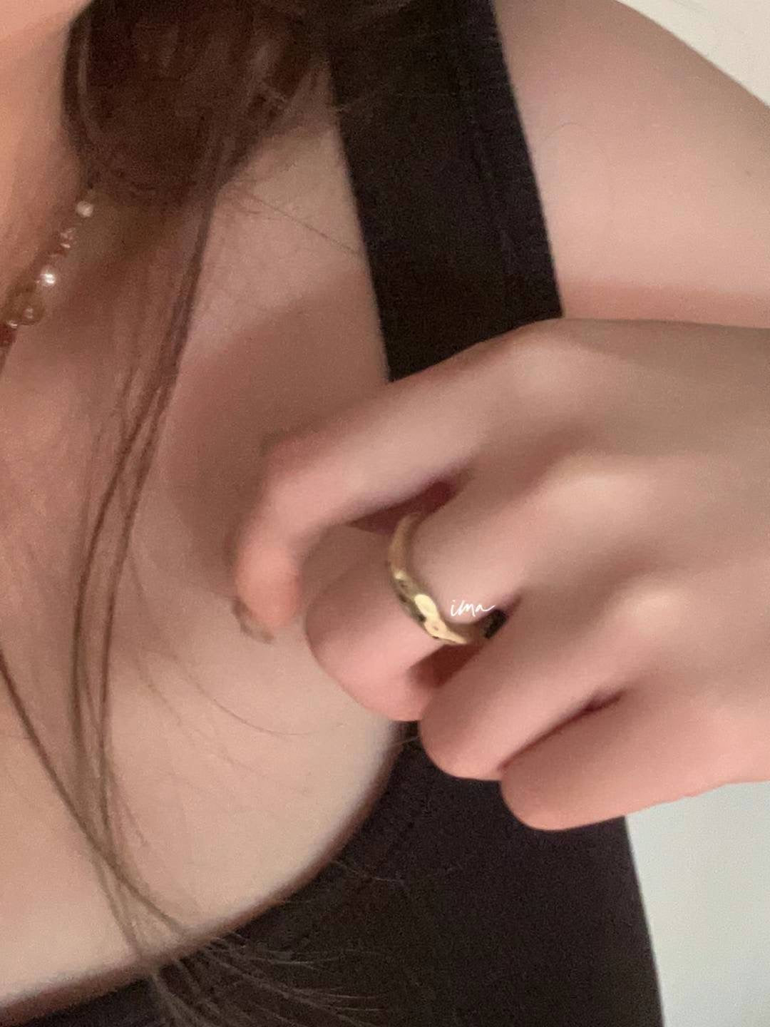 Yagu gold zircon open ring