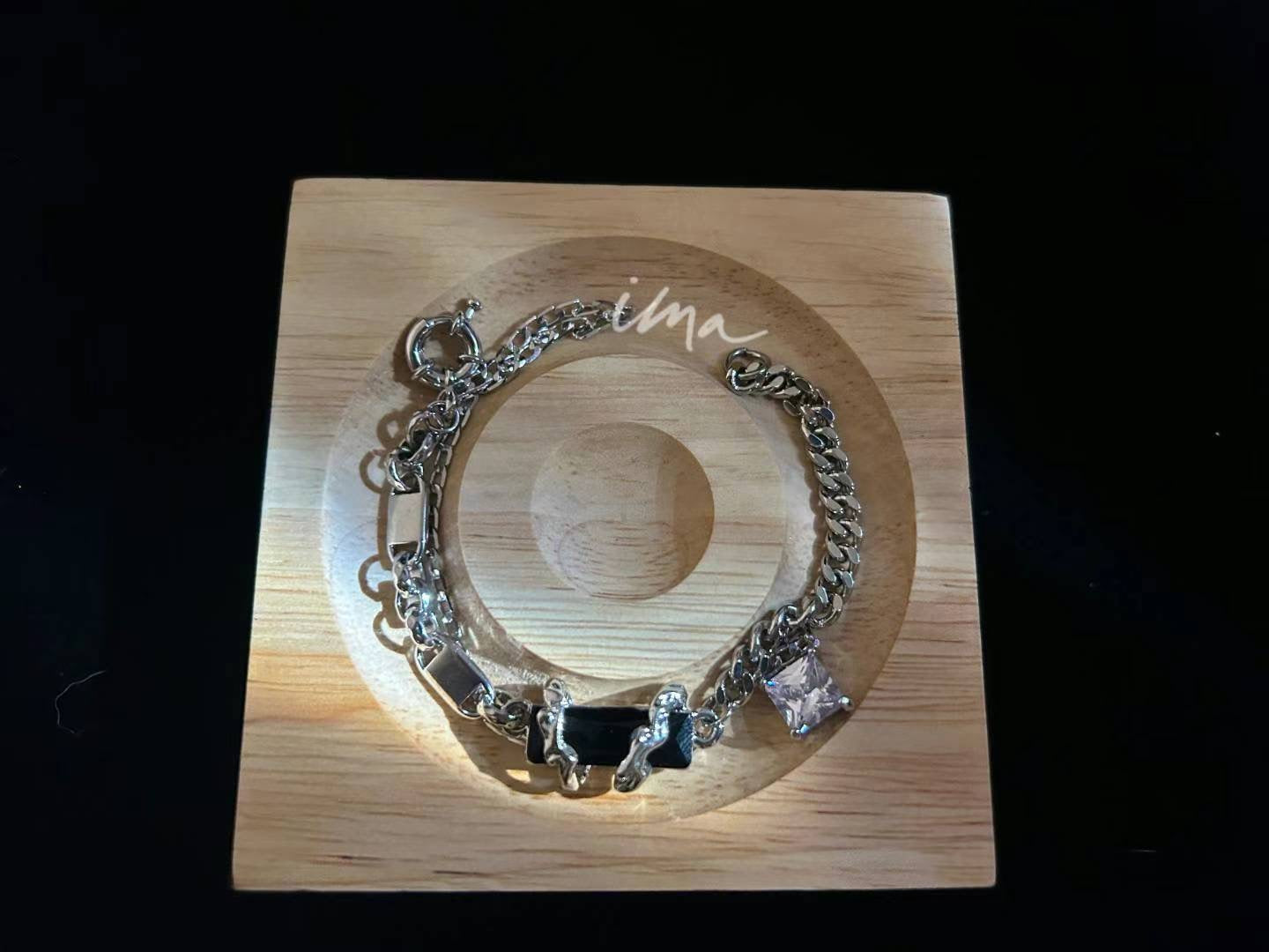 Obsidian miter necklace