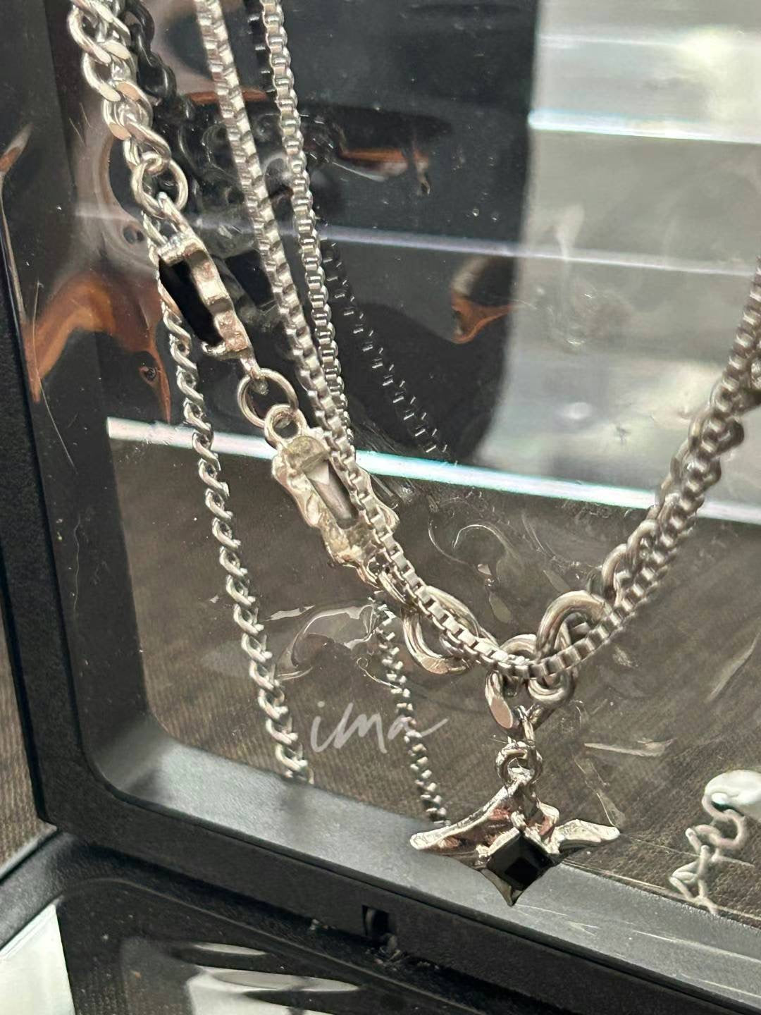 Star black zircon necklace