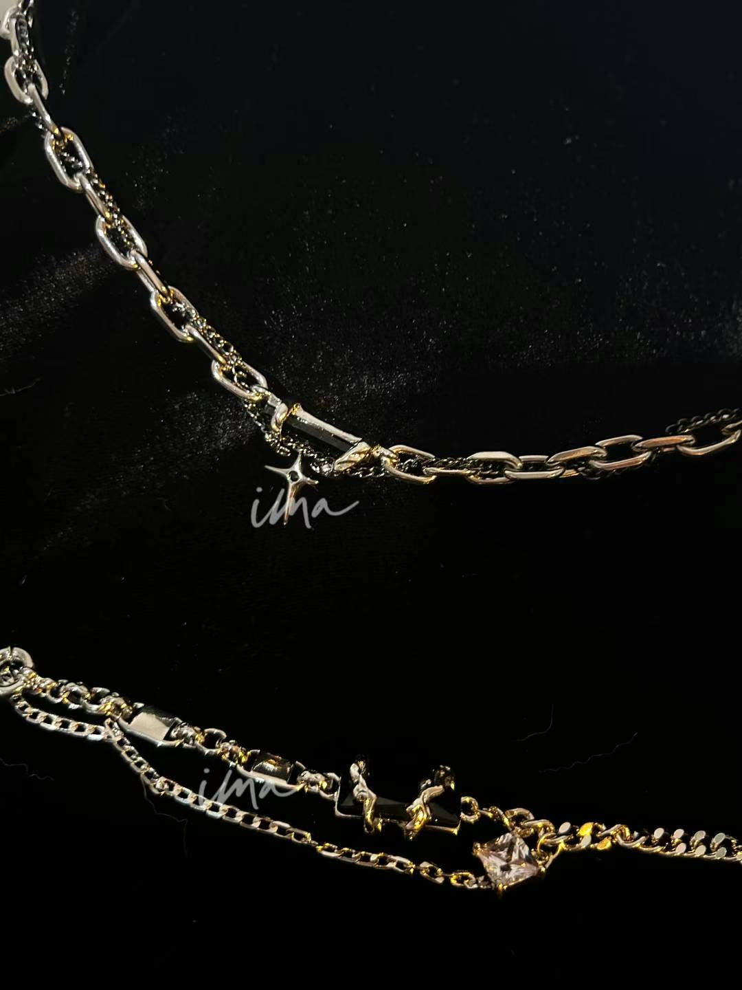 Obsidian miter necklace