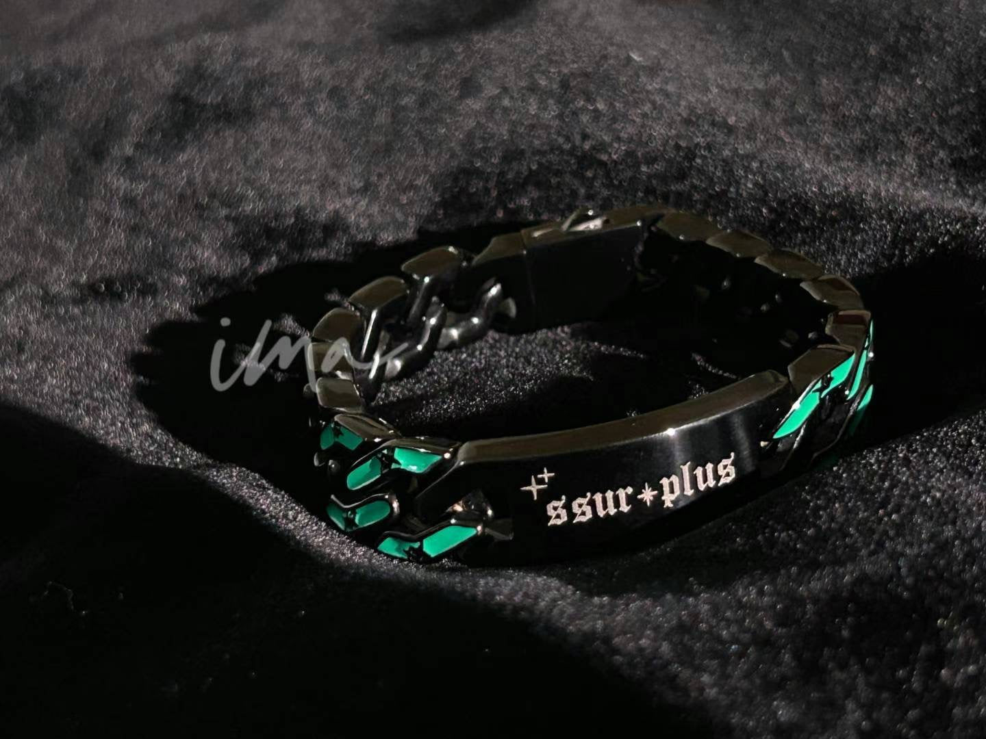 Dark green Cuban chain bracelet