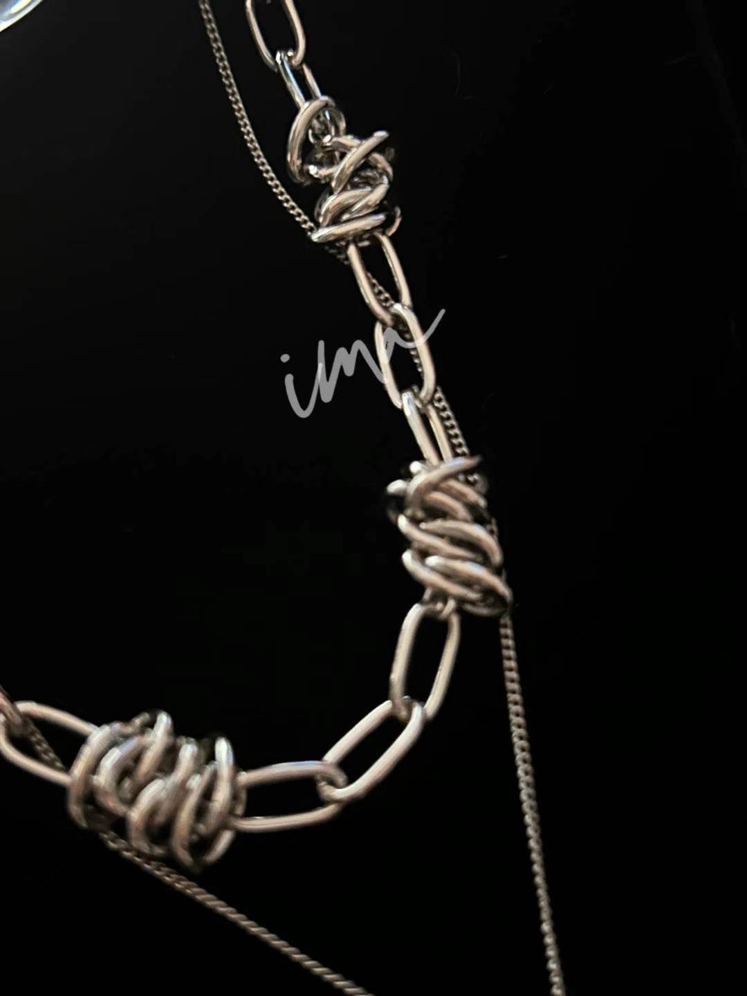 Double wrapped diamond necklace