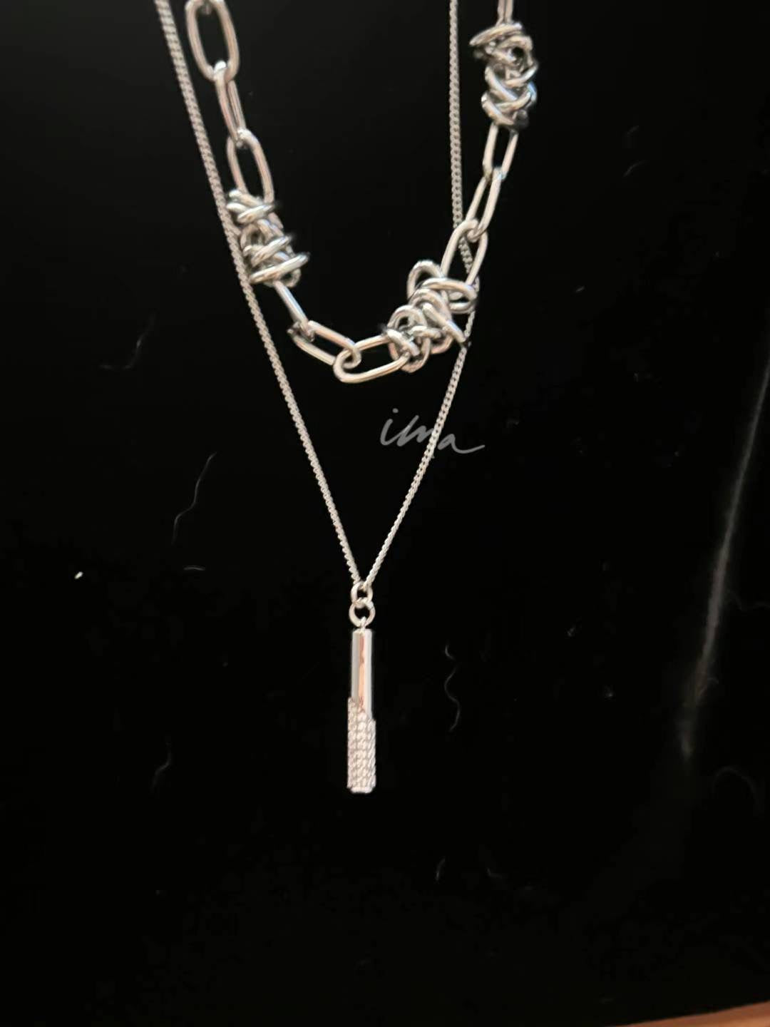 Double wrapped diamond necklace