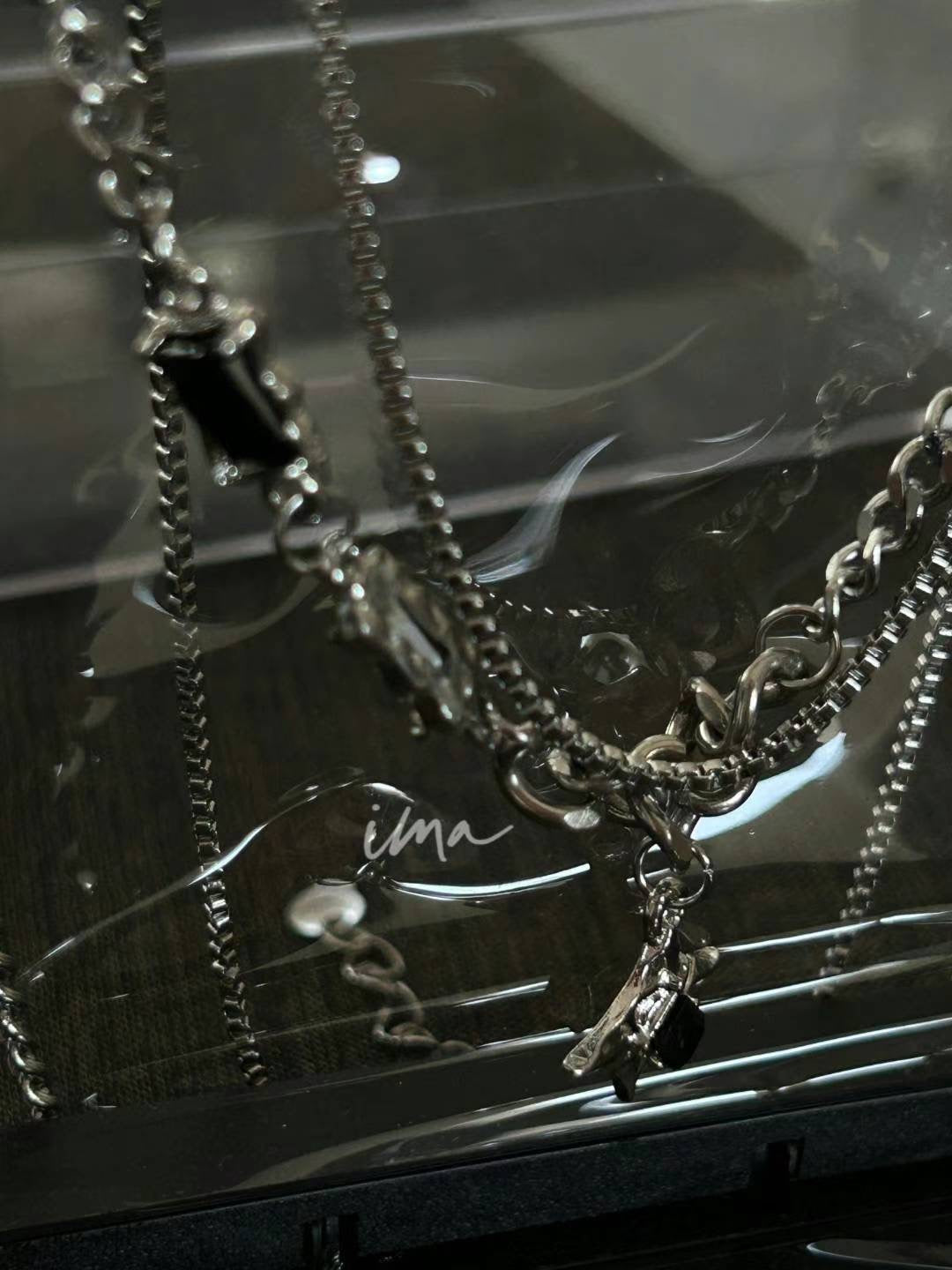 Star black zircon necklace