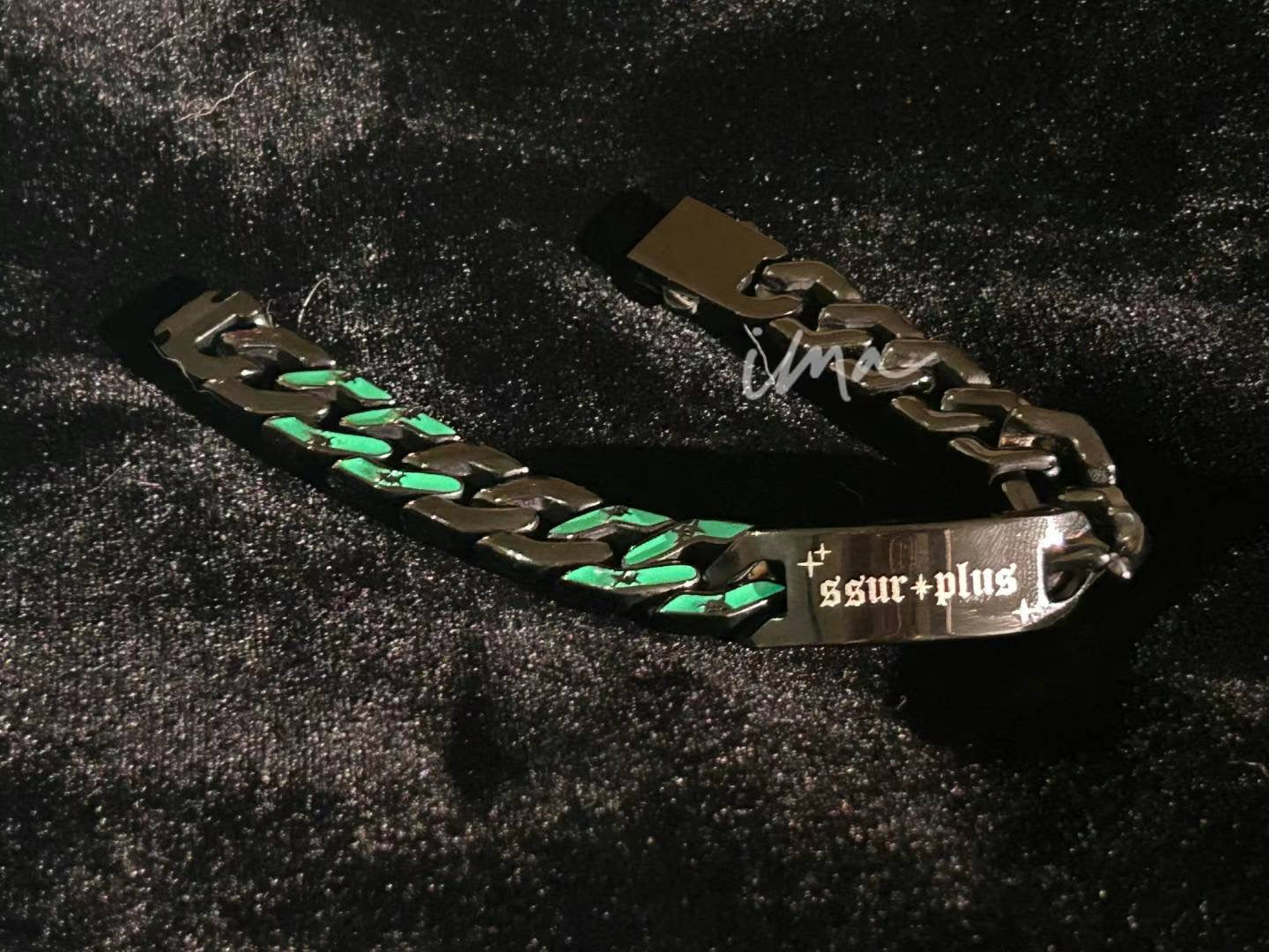 Dark green Cuban chain bracelet