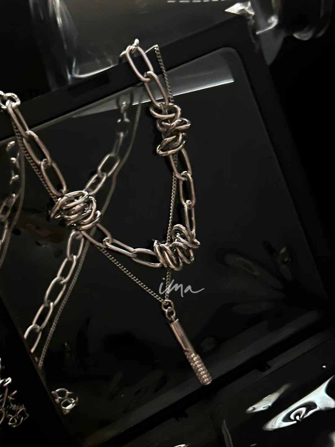 Double wrapped diamond necklace