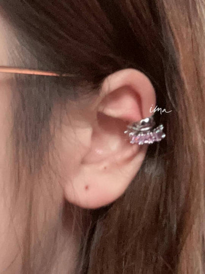Multi-layer powder zircon single ear clip