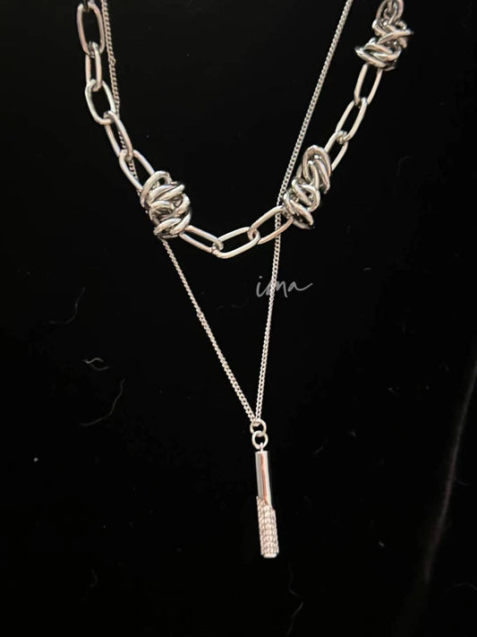 Double wrapped diamond necklace