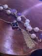 Amethyst pearl four-leaf clover clavicle chain