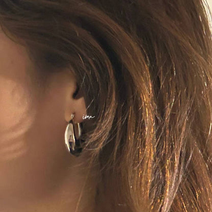 Plain horseshoe hoop earrings
